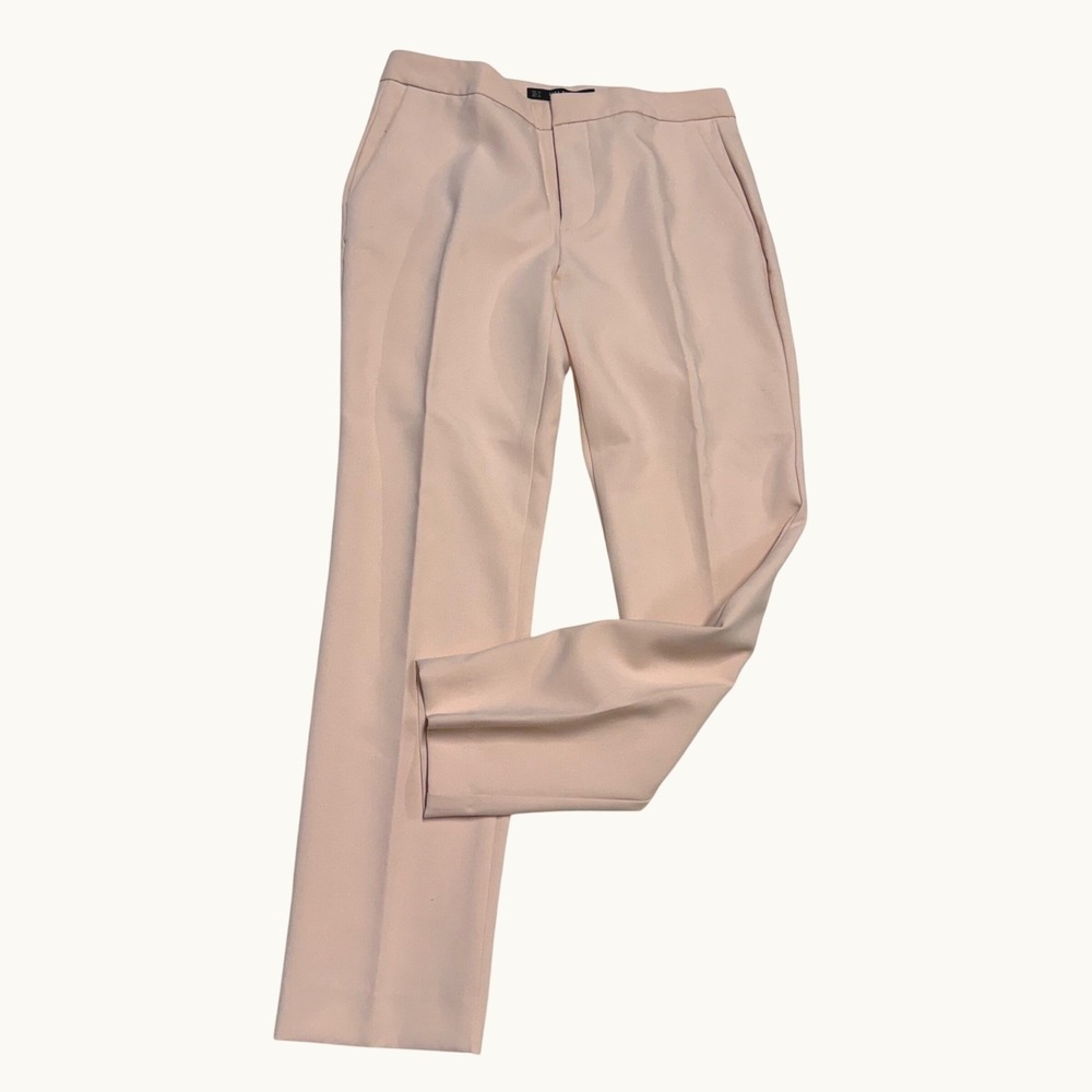 Zara Basic Collection Trousers Womens 4‎ Pink Tailored Straight Leg Dress Pants